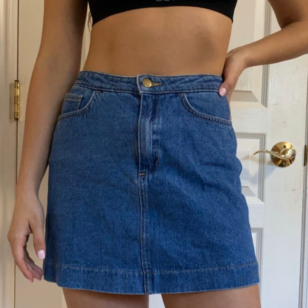 American Apparel denim mini skirt